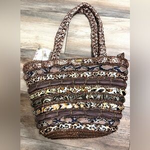 Cappelli Straworld Straw Medium Tote Handbag Purse New With Tags